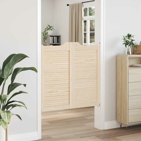 Draaideuren louvredesign 1-paar 100x100 cm massief grenenhout 3