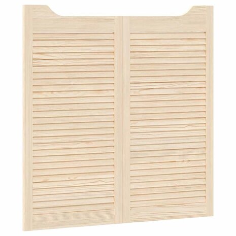 Draaideuren louvredesign 1-paar 100x100 cm massief grenenhout 4
