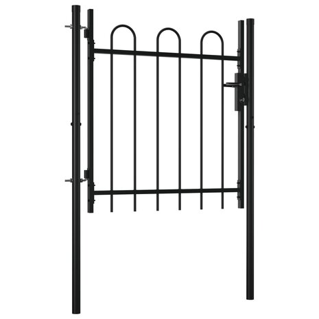 Enkele poort met boog vorm 100x75 cm 2
