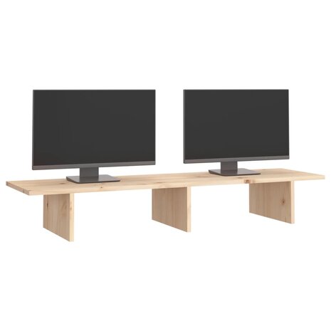Monitorstandaard 100x27x15 cm massief grenenhout 4