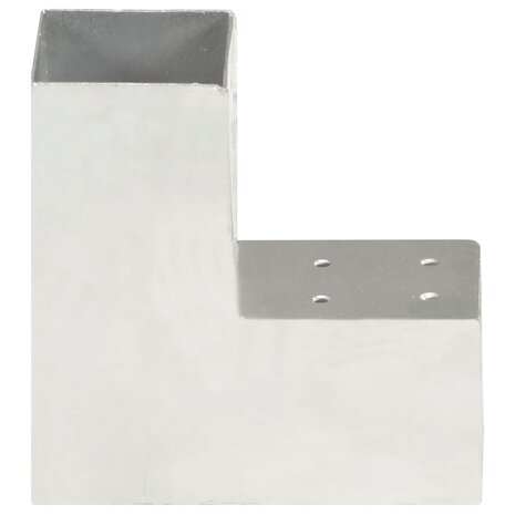Paalverbindingen 4 st L-vorm 81x81 mm gegalvaniseerd metaal 3