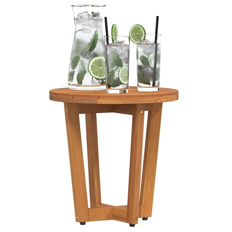 Tuinbijzettafel rond Ø40x40 cm massief acaciahout 4