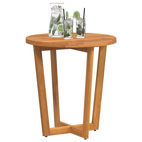 Tuinbijzettafel rond Ø70x75 cm massief acaciahout 4