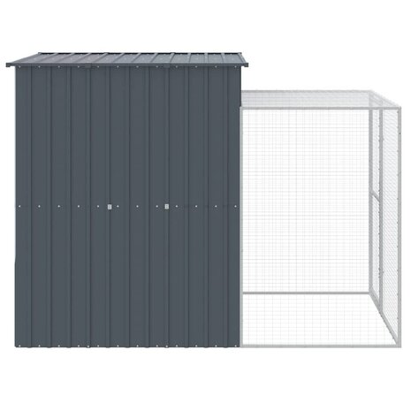 Kippenhok met ren 165x251x181 cm gegalvaniseerd staal antraciet 4