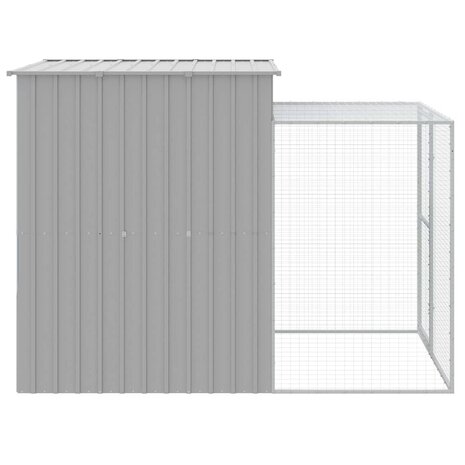 Kippenhok met ren 165x251x181 cm gegalvaniseerd staal grijs 4