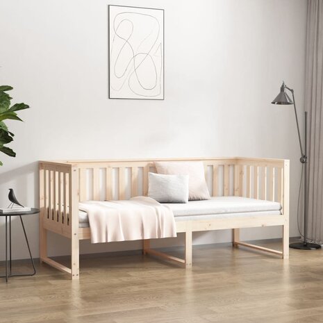 Slaapbank zonder matras 75x190 cm massief grenenhout 4