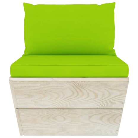 Tuinbank 4-zits met kussens pallet vurenhout 8