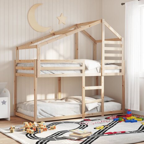 Stapelbedframe zonder matras massief grenenhout 90x190 cm 1