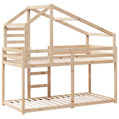 Stapelbedframe zonder matras massief grenenhout 90x190 cm 6