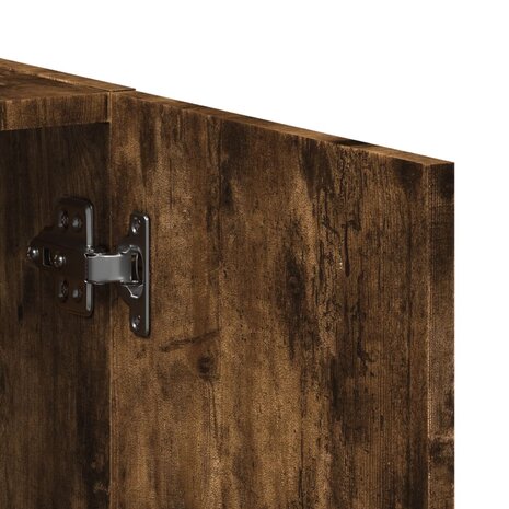 Archiefkast 60x32x115 cm bewerkt hout gerookt eikenkleurig 8