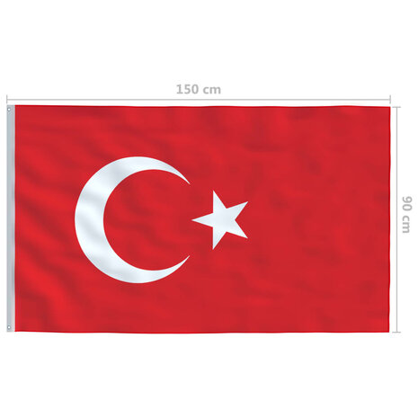 Vlag Turkije 90x150 cm 5