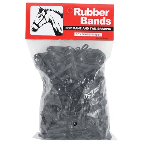 Haarelastiekjes paard 500 st silicone zwart 3