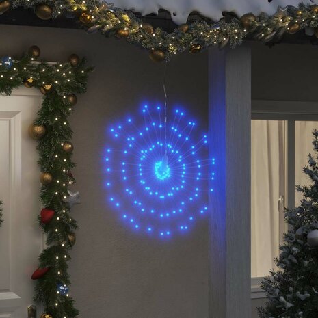 Kerstverlichting vuurwerk 140 blauwe LED&apos;s 17 cm 1