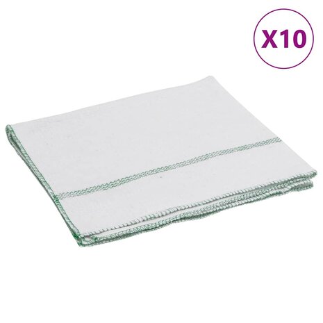 Reinigingsdoeken 10 st gestreept 50x60 cm wit en groen 2