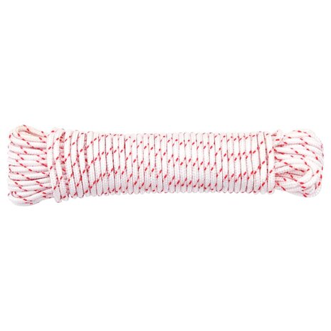 Trekkoord startkoord wit en rood Ø3 mm 10 m nylon 4