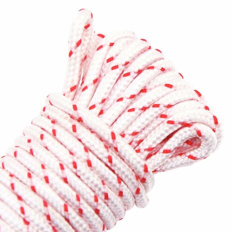 Trekkoord startkoord wit en rood Ø3 mm 10 m nylon 8