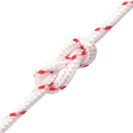 Trekkoord startkoord wit en rood Ø4 mm 10 m nylon 7