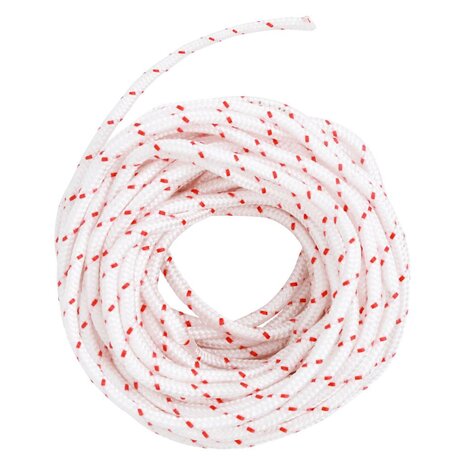 Trekkoord startkoord wit en rood Ø5 mm 10 m nylon 4