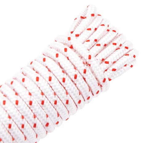 Trekkoord startkoord wit en rood Ø5 mm 10 m nylon 6