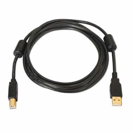 Kabel USB A naar USB B Aisens A101-0011 Zwart 5 m 2