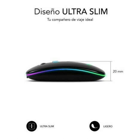 Muis Subblim SUBMO-LDFLAT1 Zwart 1600 dpi 5