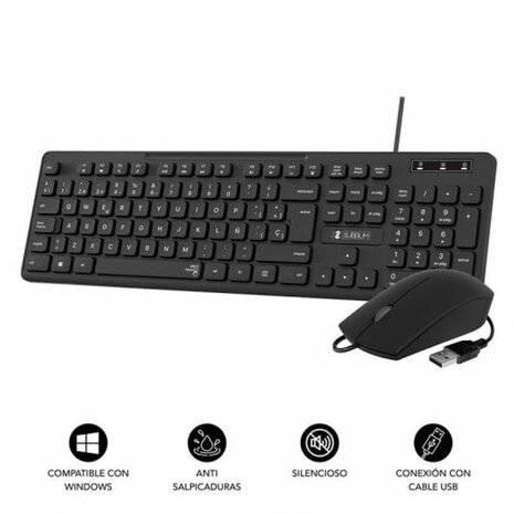 Toetsenbord en muis Subblim SUBKBC-CSSK01 Zwart QWERTY 2