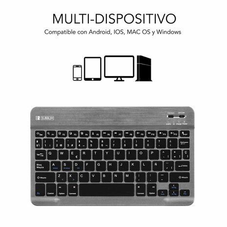 Toetsenbord Subblim SUB-KBT-SM0002 Grijs Qwerty Spaans 2