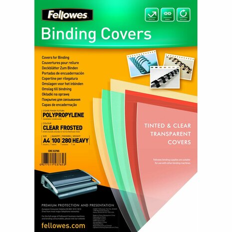 Bindkaften Fellowes Futura Transparant A4 Plastic (100 Stuks) 1