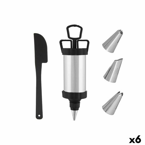 Gebaksspuitzak Kinvara HD092838 Zwart Zilverkleurig Set (6 Stuks) 1