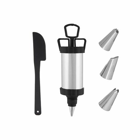 Gebaksspuitzak Kinvara HD092838 Zwart Zilverkleurig Set (6 Stuks) 2