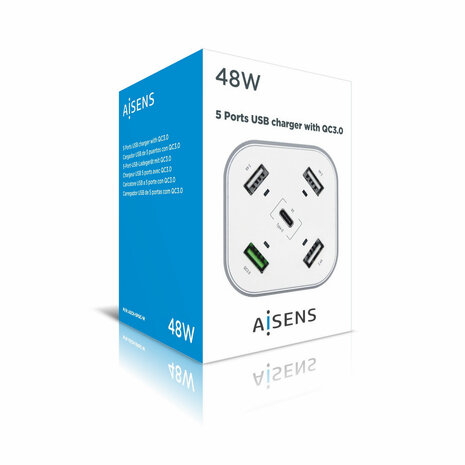 USB Oplader Aisens Wit 1