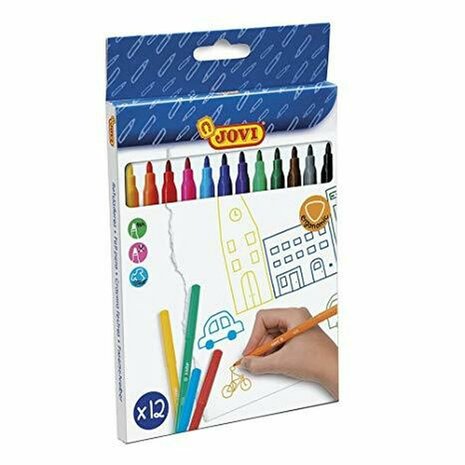Set Viltstiften Jovi Multicolour 12 Onderdelen (12 Stuks) 2