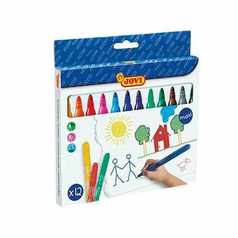 Set Viltstiften Jovi Maxi Multicolour 12 Onderdelen (12 Stuks) 2