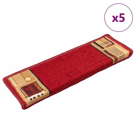 Trapmatten zelfklevend 5 st 65x21x4 cm rood 1