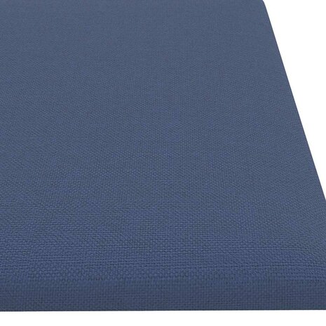 Wandpanelen 12 st 1,08 m² 60x15 cm stof blauw 6