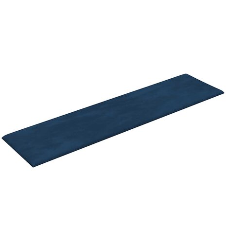 Wandpanelen 12 st 1,08 m² 60x15 cm fluweel blauw 5