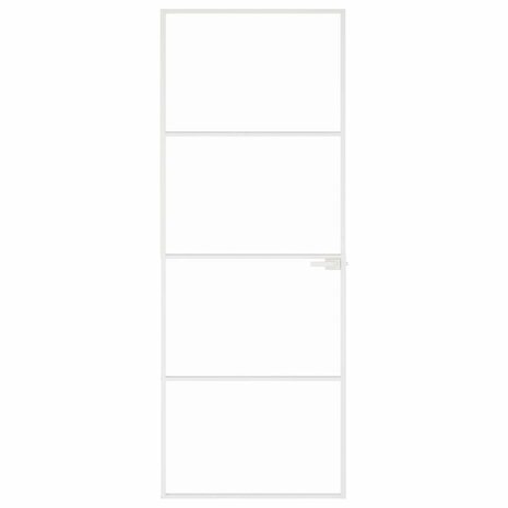 Binnendeur 76x201,5 cm gehard glas en aluminium smal wit 3