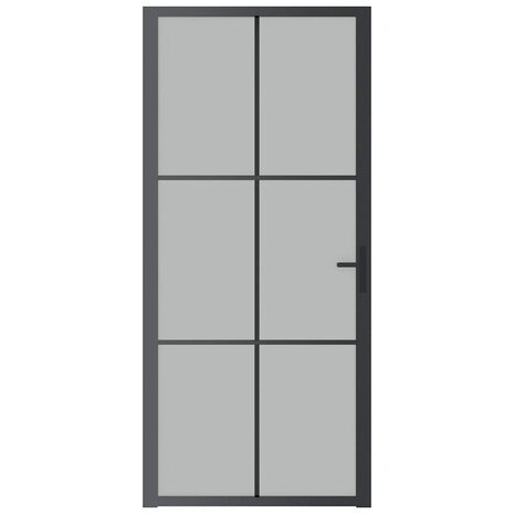 Binnendeur 93x201,5 cm matglas en aluminium zwart 3