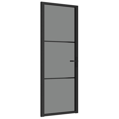 Binnendeur 76x201,5 cm ESG-glas en aluminium zwart 2
