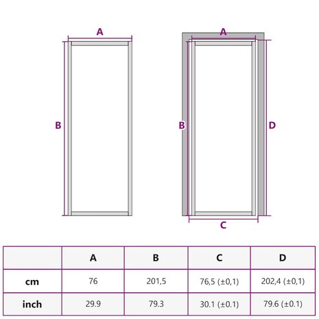 Binnendeur 76x201,5 cm ESG-glas en aluminium zwart 7