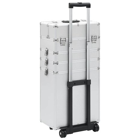 Make-up trolley aluminium zilverkleurig 4