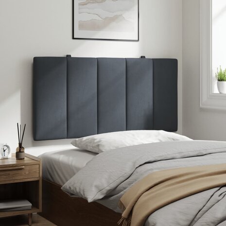 Hoofdbordkussen "Hanko" Donkergrijs 100 cm Fluweel 4