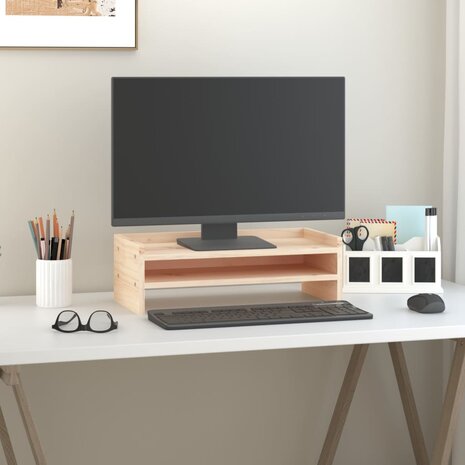 Monitorstandaard 50x24x16 cm massief grenenhout 3