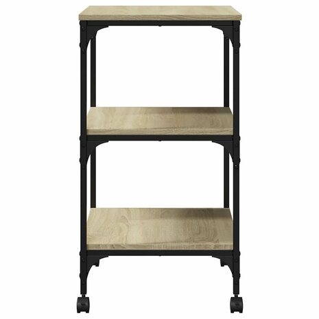 Printerkastje 3-laags 50x41x75 cm bewerkt hout sonoma eiken 8
