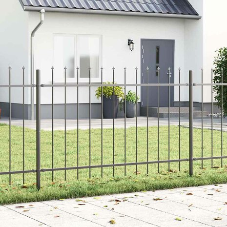 Tuinhek met punten 1,7x1,2 m staal grijs 1