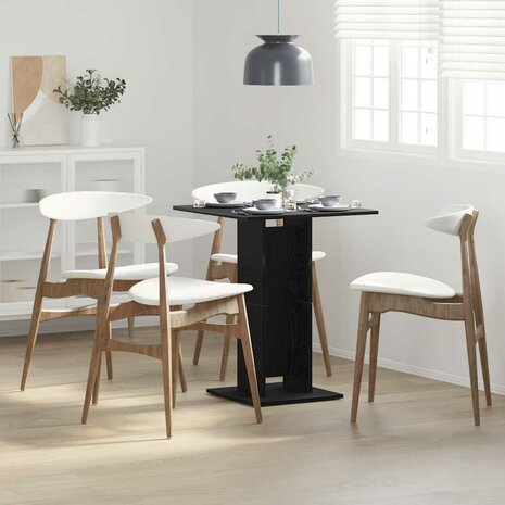 Bistrotafel Zwart Eiken 60x60x75 cm Bewerkt Hout 1