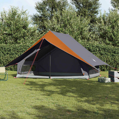 Familie Tent A-Frame 7-Persoon Grijs en Oranje Waterdicht 1