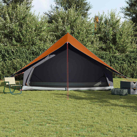 Familie Tent A-Frame 7-Persoon Grijs en Oranje Waterdicht 3