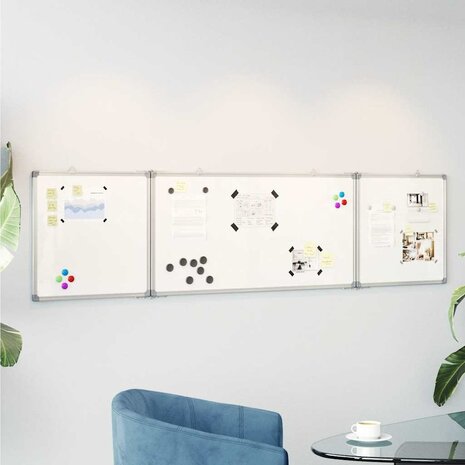 Whiteboard magnetisch inklapbaar 160x40x1,7 cm aluminium 1
