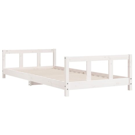 Kinderbedframe 90x190 cm massief grenenhout wit 6